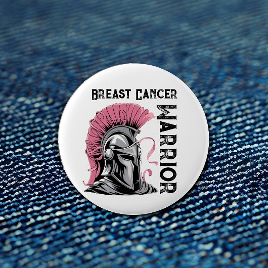 Witte borstkankerstrijder ronde button 5,7 cm