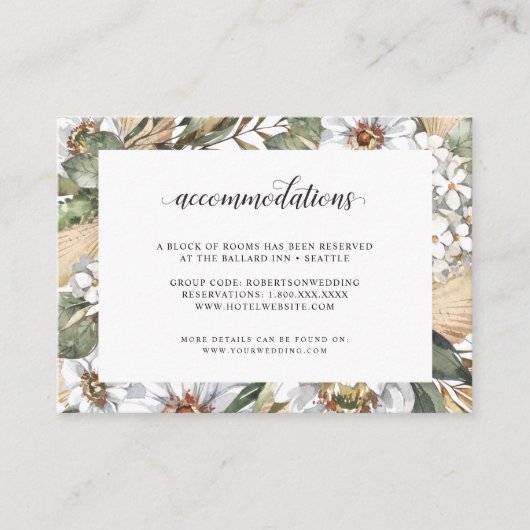 Witte Botanische Bohemien | Accommodaties Informatiekaartje (Voorkant)