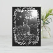 Witte Botanische Foto Begrafenisprogramma Kaart (Staand voorkant)