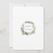 Witte Botanische Monogram Bruiloft Kaart (Achterkant)