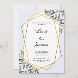 Witte botanische trouwkaart kaart