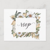 Witte Botanische | vriendelijk antwoord | RSVP-Bri Briefkaart (Voorkant)