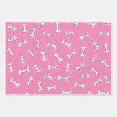 Witte Botten op roze achtergrond Custom Inpakpapier Vel (Voorkant 2)