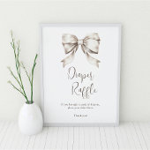 Witte Bow Luier Raffle Poster