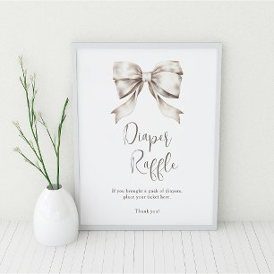 Witte Bow Luier Raffle Poster