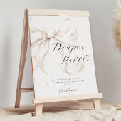 Witte Bow Luier Raffle Tafel Teken Poster