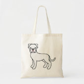 Witte Boxer Cartoon Hond Tote Bag (Voorkant)