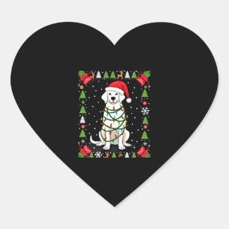 Witte Boxer Hond Lelijke Kerst Sweater Grappige Ke Hart Sticker