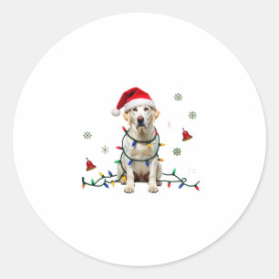 Witte Boxer Hond Lelijke Kerst Sweater Grappige Ke Ronde Sticker