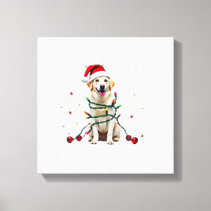 Witte Boxer Hond Lelijke Kerst Trui Grappig Kerstm Canvas Afdruk