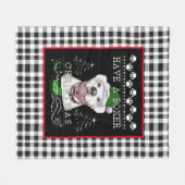 Witte boxer-hondenrog fleece deken (Voorkant (Horizontaal))