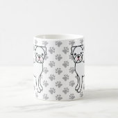 Witte Boxer Schattige Cartoon Hond Koffiemok (Center)