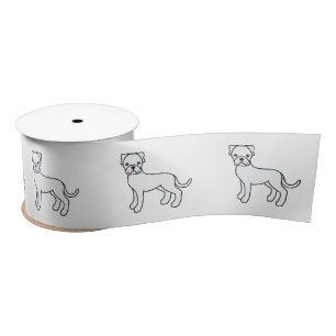 Witte Boxer Schattige Cartoon Hond Lint