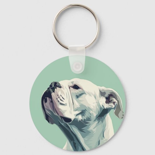 Witte boxer sleutelhanger (Voorkant)