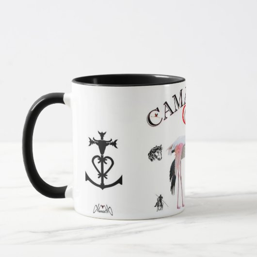 Witte brandende mug mok (Links)