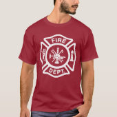 Witte brandweer badge t-shirt (Voorkant)