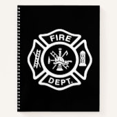 Witte brandweerbadge notitieboek (Voorkant)