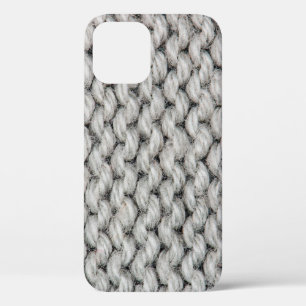 Witte breinwol textuur camouflage foto backgrou iPhone 12 hoesje