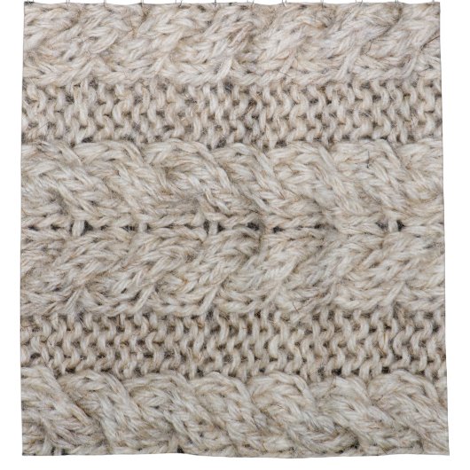 Witte breiwol, textuur achtergrond douchegordijn (Voorkant)