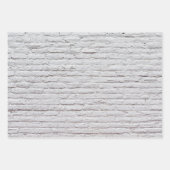 Witte Brick-achtergrond Inpakpapier Vel (Voorkant 2)