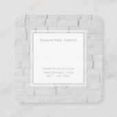 Witte Brick Eenvoudige Moderne Interieurontwerper Vierkante Visitekaartje (Achterkant)