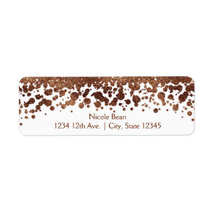 Witte & bronzen confetti-stippen Glamour Shimmer Etiket