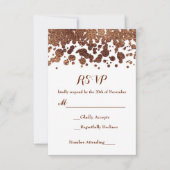 Witte & Bronzen Confetti Stippen Glamour Shimmer R RSVP Kaartje (Voorkant)
