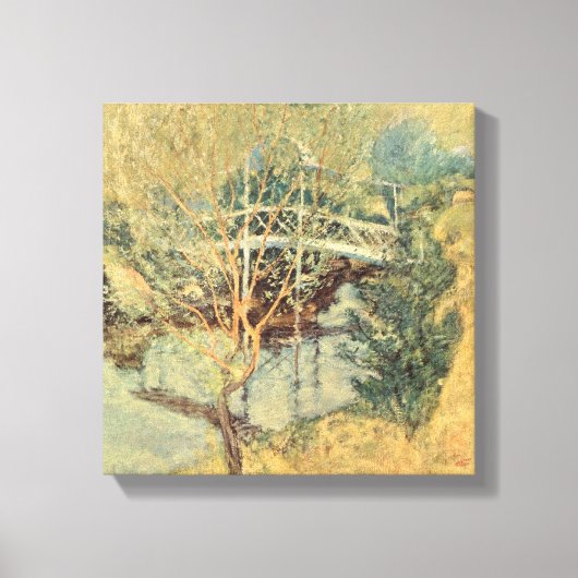 Witte brug door Tarreman,  impressionisme Canvas Afdruk (Voorkant)