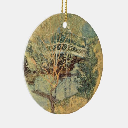 Witte brug door Tarreman,  impressionisme Keramisch Ornament (Rechts)