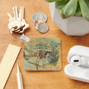 Witte Brug door Twachtman, Vintage Impressionisme Sleutelhanger