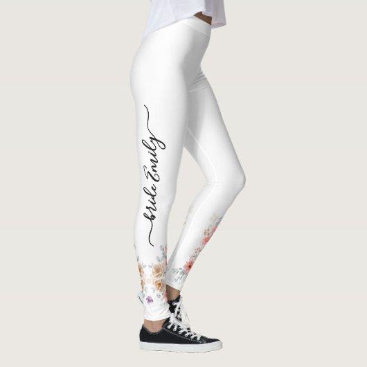 Witte bruids bloemenbruid & bruidsmeisje leggings (Rechts)