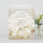 Witte Bruids Bruiloft Bloem Boeket menu (Staand voorkant)