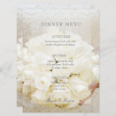 Witte Bruids Bruiloft Bloem Boeket menu (Voorkant / Achterkant)