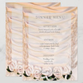 Witte Bruidsjurk met Rozen Bruiloft menu (Voorkant / Achterkant)