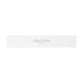 Witte bruiloft Belly Band / Wrap | Dusty Blue Uitnodigingen Wikkel (Vlak)