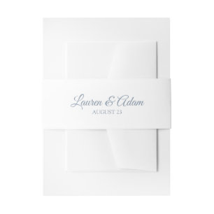Witte bruiloft Belly Band / Wrap   Dusty Blue Uitnodigingen Wikkel