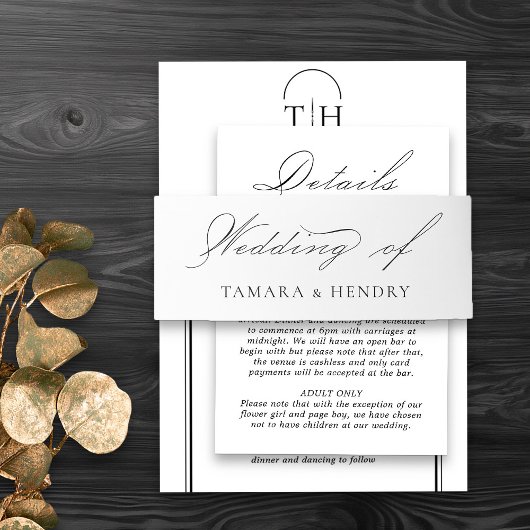 Witte Bruiloft Elegante Kalligrafie Uitnodigingen Wikkel