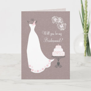 Witte bruiloft en taart Bridesmaid Request