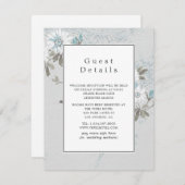 Witte bruiloft gast details informatiekaartje (Voorkant / Achterkant)