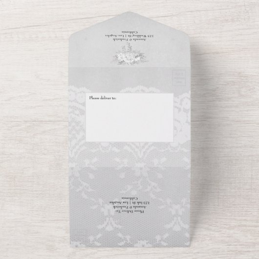 Witte bruiloft in één uitnodiging (Buitenkant)