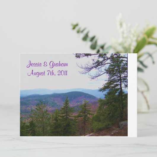 witte bruiloft kaart (Staand voorkant)