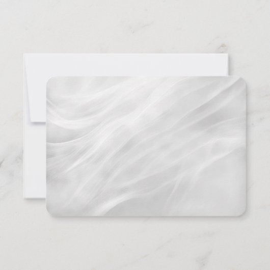 Witte Bruiloft Marmer Abstract RSVP Kaartje (Achterkant)