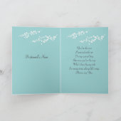 Witte bruiloft op aquamarine Bridesmaid Invite (Binnen)