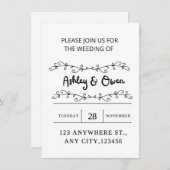 witte bruiloft uitnodiging (Voorkant / Achterkant)