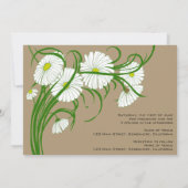 -witte bruine Daisy Flowers Wedding Set Kaart (Achterkant)