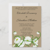 -witte bruine Daisy Flowers Wedding Set Kaart (Voorkant)