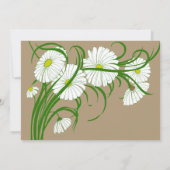-witte bruine Daisy Flowers Wedding Set Kaart (Achterkant)