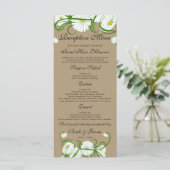 -witte bruine Daisy Flowers Wedding Set Menu (Staand voorkant)