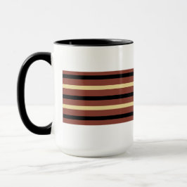 Witte, bruine en zwarte gestreepte koffie Mok Cup