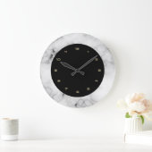 Witte bruine marmertextuur grote klok (Huis)